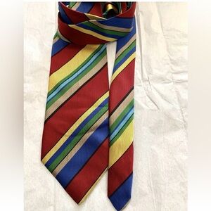 Vtg Luis Monterrey Milano Men's Tie-necktie Silk Italy made Striped Multicolor